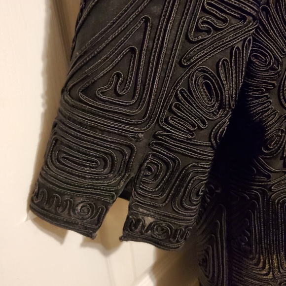 Peter Nygard Black Brocade Womens Duster Jacket - Black - Sz 14 - Picture 8 of 12